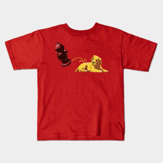 Dog and fire hydrant Kids T-Shirt by oryan80